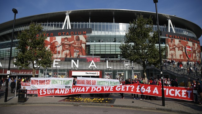 Pemasukan "The Gunners" dari tiket mengangkangi dua klub La Liga Spanyol dan Liga Primer Inggris lainnya.