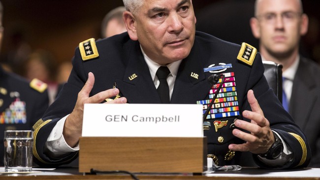 Komandan Tentara Amerika John Campbell menyebut keputusan serangan udara pada akhir pekan lalu itu berdasarkan rantai komando yang diterimanya.