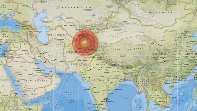 Gempa berkekuatan besar mengguncang bangunan-bangunan di Pakistan, Afghanistan, dan India. Belum diketahui mengenai kerusakan atau jatuhnya korban.