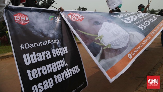 Raut Pengap Disekap Kabut Asap
