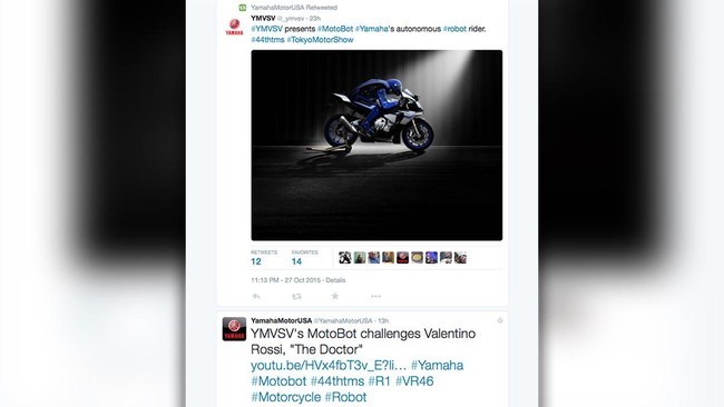 Yamaha baru saja memperkenalkan Motobot, sebuah robot yang dibuat untuk menunggangi motor balap dan berpeluang menjadi pesaing para rider MotoGP.