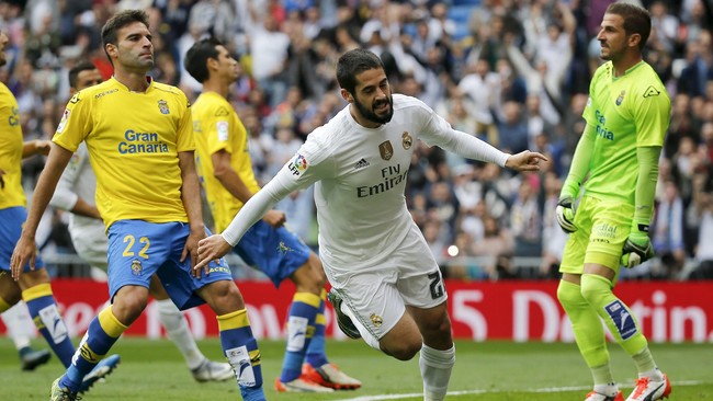 Real Madrid berhasil memetik tiga poin ketika menjamu Las Palmas dalam lanjutan pekan kesepuluh La Liga Spanyol di Stadion Santiago Bernabeu, Sabtu (31/10).