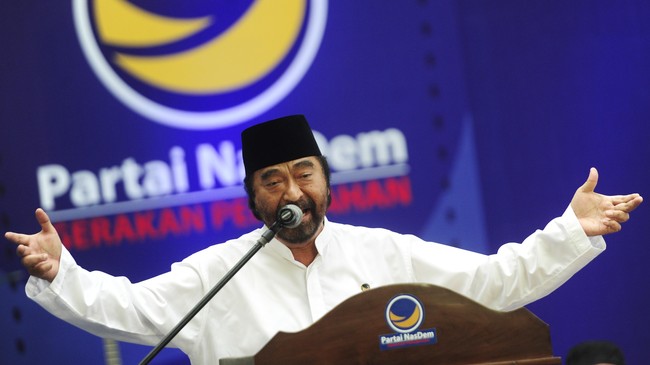 Raihan suara signifikan Partai NasDem di Pileg 2019 disebut tak lepas dari keunggulannya dalam hal media, jargon tanpa mahar, dan efek ekor jas Jokowi.