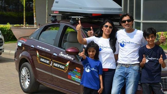 Anand dan Punita Baid mengendarai mobil selama 111 hari dari India ke Perancis dengan kedua anak mereka yang baru beranjak remaja.