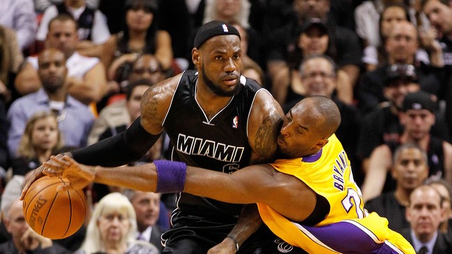 Kobe Bryant dan LeBron James berhasil membawa timnya ke partai final NBA dalam masa yang berbeda pada kurun waktu 2008-2015.