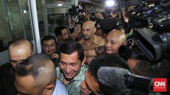 Bos PT Freeport Indonesia Maroef Sjamsoeddin tiba di Kejaksaan Agung, Jumat (4/12) dini hari ini untuk menandatangani BAP sebagai saksi.
