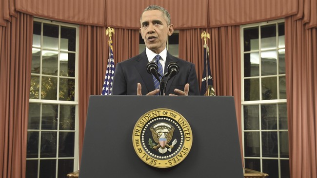 Presiden AS Barack Obama pidato di Gedung Putih menyusul penembakan di California oleh dua orang yang diduga telah teradikalisasi oleh ISIS.
