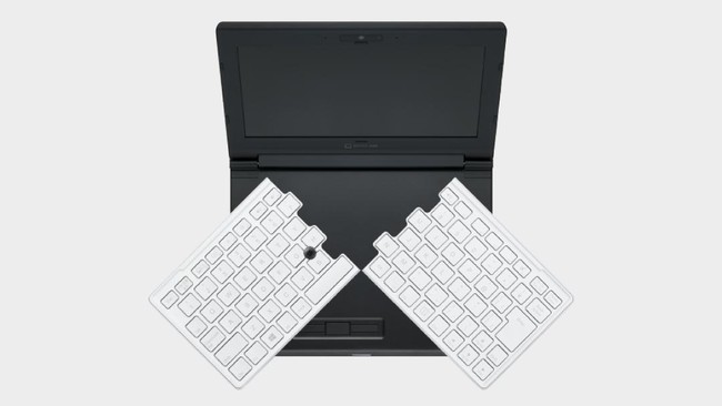 Perusahaan King Jim sedang mengembangkan komputer jinjing ukuran 8 inci berbasis Windows 10, tetapi dengan keyboard 12 inci yang bisa dilipat dua.