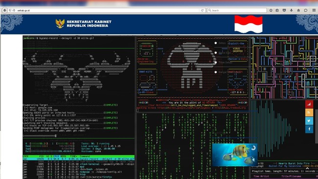 Beberapa saat setelah diretas, situs web Sekretariat Kabinet tidak dapat diakses dengan pesan "Error 404 Page. Oops! We couldn't find it."