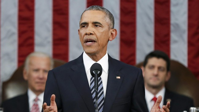 Twitter mendadak ramai dengan kicauan soal pidato tahunan kenegaraan Presiden Barack Obama.