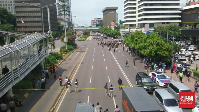 Mabes Polri menyatakan aksi teror berupa ledakan dan kejadian baku tembak hanya terjadi di kawasan MH Thamrin, Jakarta Pusat.