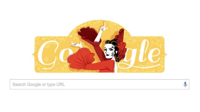 Google merayakan hari kelahiran sang bintang Spanyol, pada 21 Januari, 93 tahun lalu, dan menjadikannya sebagi ikon doodle.