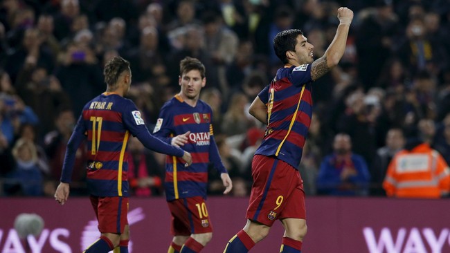 Luis Suarez mengaku senang karena anggota Trio MSN selalu mencetak 