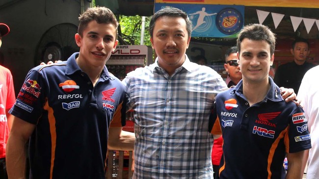 Duo Repsol Honda Marc Marquez dan Dani Pedrosa diharapkan kembali ke Indonesia untuk turun di MotoGP 2017 Indonesia.