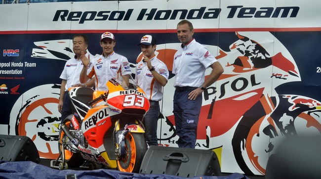 Repsol Honda untuk kali ketiga beruntun merilis motor baru untuk Marc Marquez dan Dani Pedrosa di Indonesia. Tahun lalu, Honda melakukannya di Sirkuit Sentul.