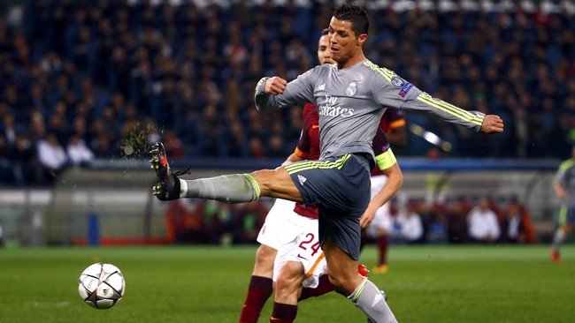 Sebelum pertandingan melawan AS Roma, Cristiano Ronaldo tidak mampu menyumbang gol di empat laga tandang Real Madrid.