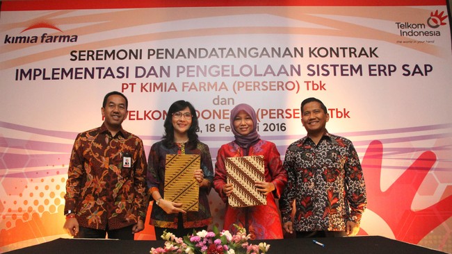 Sebagai bentuk sinergi BUMN, PT Telekomunikasi Indonesia, Tbk (Telkom) dan PT Kimia Farma, Tbk melakukan penandatanganan Perjanjian Kerjasama.