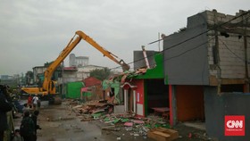 Bangunan Kalijodo Mulai Diratakan