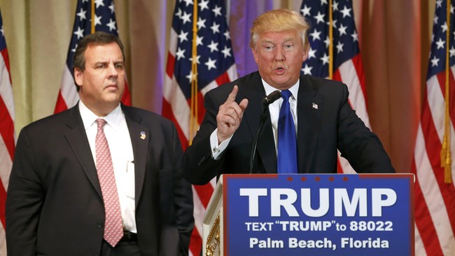 Gubernur New Jersey Chris Christie menyatakan bahwa jika Donald Trump memenangkan pilpres, ia akan membersihkan pejabat yang ditunjuk oleh Presiden Obama.