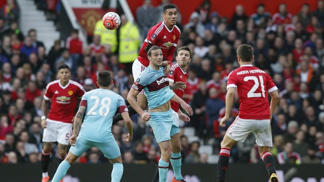 Duel Manchester United lawan West Ham United pada paruh pertama babak perempat final Piala FA berakhir tanpa gol.