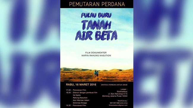 Kasus terakhir terkait 1965 yang terbaru ialah di Jakarta, kemarin. Pemutaran film 'Pulau Buru Tanah Air Beta' di Goethe-Institut batal lantaran dikepung ormas.