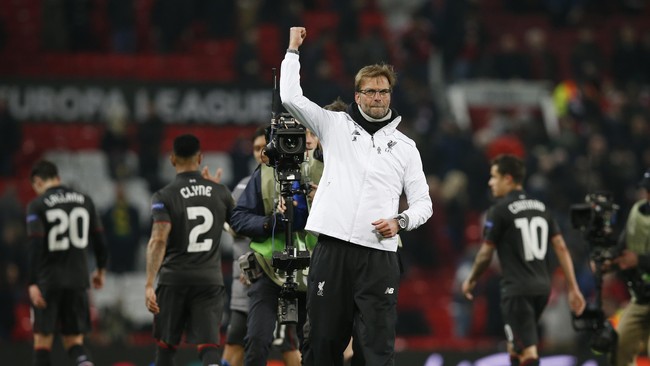 Manajer Liverpool Juergen Klopp akan menghadapi mantan klubnya, Borussia Dortmund dalam partai perempat final Liga Eropa.