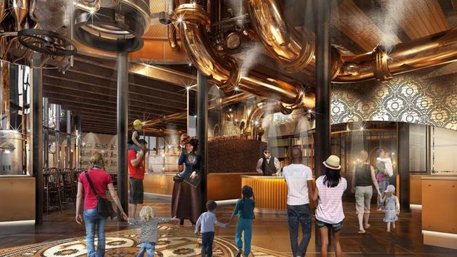Universal Studios telah menjadikan nyata mimpi dari pabrik cokelat Willy Wonka. Sebuah restoran dengan konsep pabrik cokelat siap dikunjungi.