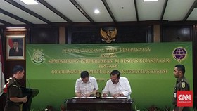 Jaksa Agung dan Menhub Teken Nota Kesepakatan Kerjasama