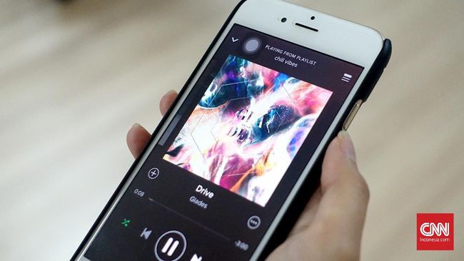 Aplikasi streaming Musik, Spotify (CNN Indonesia/Susetyo Dwi Prihadi)
