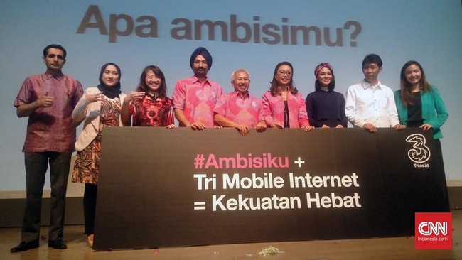 Perusahaan telekomunikasi Tri merayakan ulang tahun kesembilan di Indonesia yang ditandai dengan komersialisasi layanan 4G LTE di enam kota.