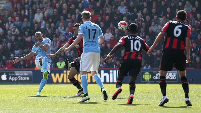 Manchester City berhasil menutup babak pertama duel lawan AFC Bournemouth dengan keunggulan 3-0.