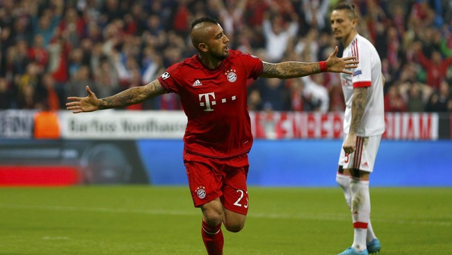 Bayern Munich unggul 1-0 atas Benfica hingga jeda babak pertama pertandingan leg kesatu Liga Champions di Allianz Arena, Selasa (5/4).