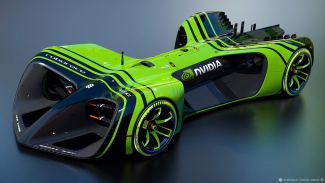 Nvidia membuat prosesor Drive PX 2 yang akan digunakan sebagai otak kecerdasan buatan pada mobil balap otonom di Kejuaraan Roborace.