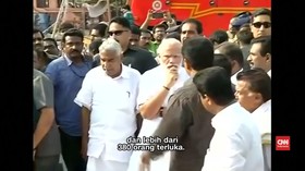 PM India Kunjungi Lokasi Kebakaran Kuil