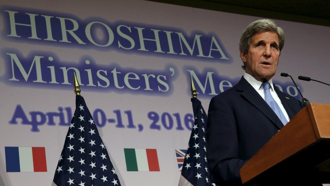 Menlu AS, John Kerry tidak akan meminta maaf soal serangan bom atom AS ke Hiroshima dalam kunjungannya untuk menghadiri pertemuan G7 di Jepang.
