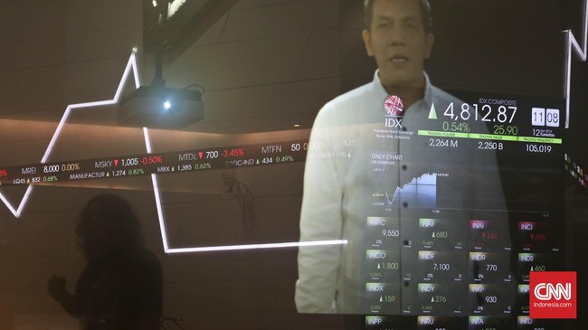 Indek Harga Saham Gabungan (IHSG) melemah 16,25 poin atau 0,34 persen menjadi 4.818.