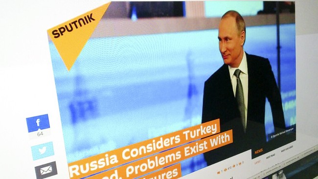 Turki memblokir situs kantor berita Sputnik milik Rusia setelah memuat berita Putin yang mengkritik beberapa petinggi politik Turki.