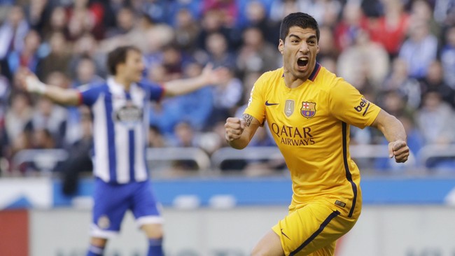 Barcelona benar-benar mengamuk di Riazor. Luis Suarez dkk menghajar tuan rumah delapan gol tanpa balas Kamis (21/4) dini hari WIB