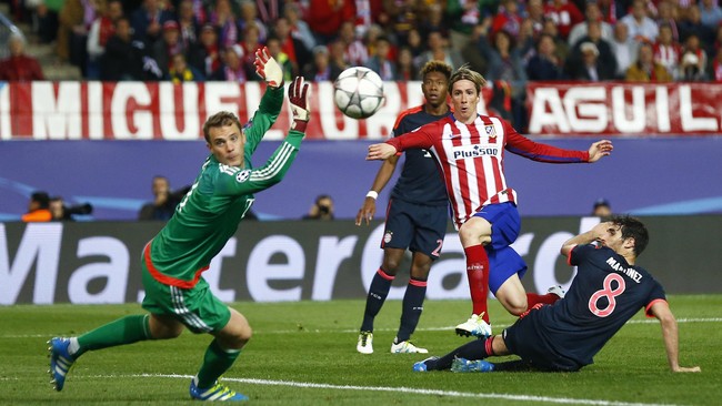 Atletico Madrid berhasil menaklukkan Bayern Munich dengan skor 1-0 di Vicente Calderon pada leg pertama semifinal Liga Champions.