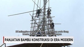 Hong Kong Gunakan Panjatan Bambu dalam Membangun Gedung