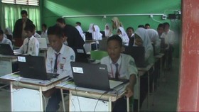 Ujian Nasional SMP di Sejumlah Wilayah Berlangsung Lancar