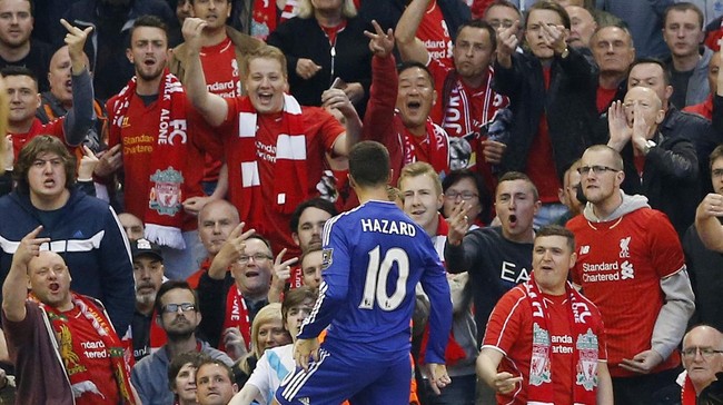 Pertandingan lanjutan Liga Primer Inggris antara Chelsea dan Liverpool d Stadion Anfield, Rabu (11/5) malam waktu setempat, berakhir imbang 1-1.