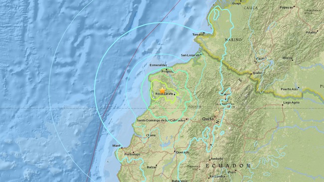 Gempa berkekuatan 6,7 skala richter mengguncang wilayah pesisir Ekuador pada Rabu pagi waktu setempat (18/5).