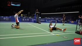 Potret Kemenangan Indonesia atas Korsel di Semifinal Thomas