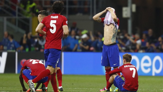 Atletico Madrid sudah tampil di tiga final Piala/Liga Champions dan tidak pernah meraih kemenangan: 1974, 2014 dan terakhir musim ini 2015/2016.