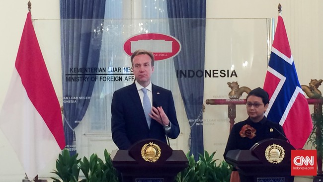 Menteri Luar Negeri RI Retno Marsudi dan Menlu Norwegia Borge Brende bertemu di Jakarta membicarakan upaya peningkatan kerja sama kedua negara.