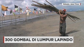 Ratusan Gombal Dikibarkan di Area Semburan Lumpur Lapindo