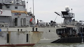 KRI Pati Unus Bocor di Perairan Belawan