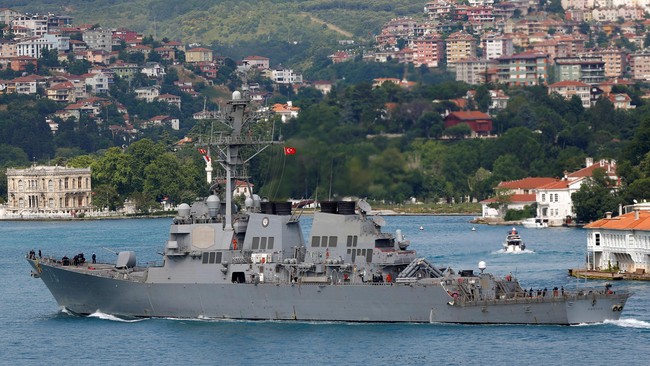 Rusia akan merespons masuknya kapal Angkatan Laut Amerika Serikat ke Laut Hitam dengan langkah-langkah yang belum dijelaskan lebih lanjut.
