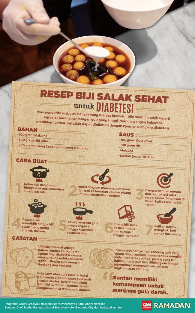 Ada cara membuat biji salak jadi lebih sehat dengan kandungan gula rendah yang bisa dinikmati para diabetesi. Seperti apa?